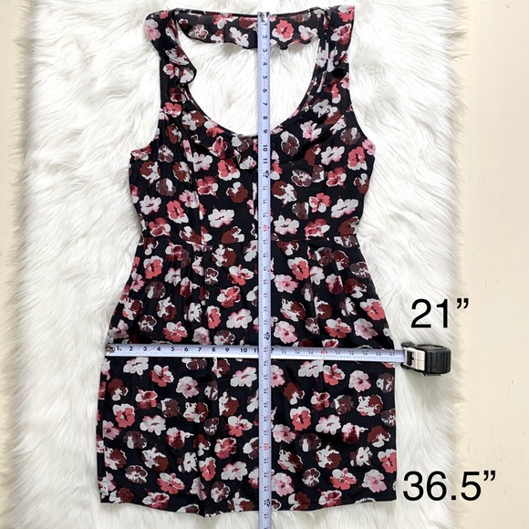 SOLD-Urban Outfitters Silk Ruffled Floral Dress - Picture 8 of 8